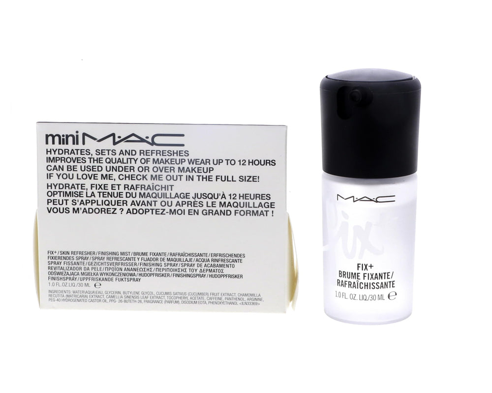 MAC Prep + Prime Fix+ atomizer close-up highlighting fine mist for even finish