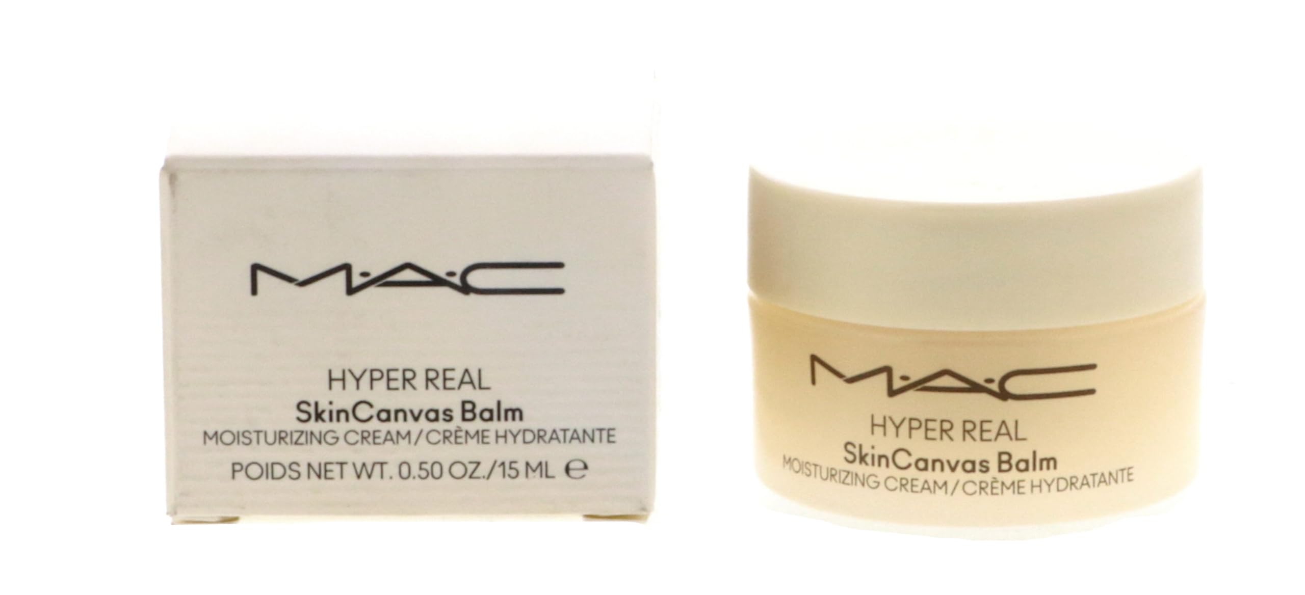 MAC Hyper Real SkinCanvas balm jar front view showing compact packaging and brand