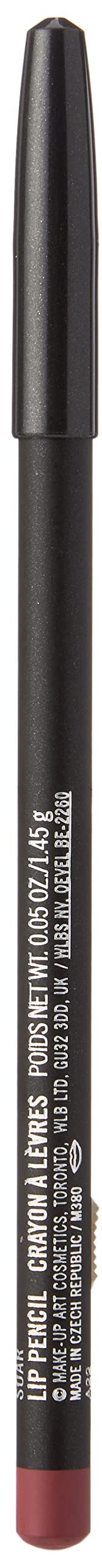 MAC lip pencil sharpened tip close-up highlighting creamy texture and control benefit
