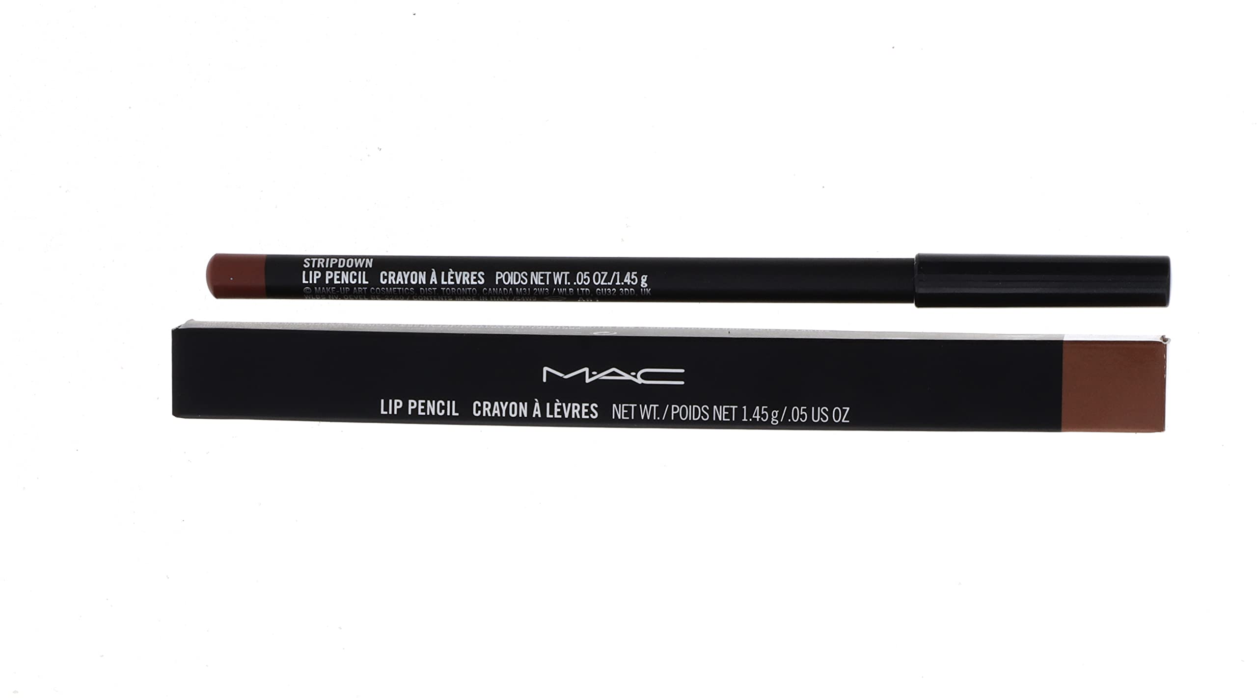 MAC lip pencil tip close-up demonstrating creamy texture and precise point