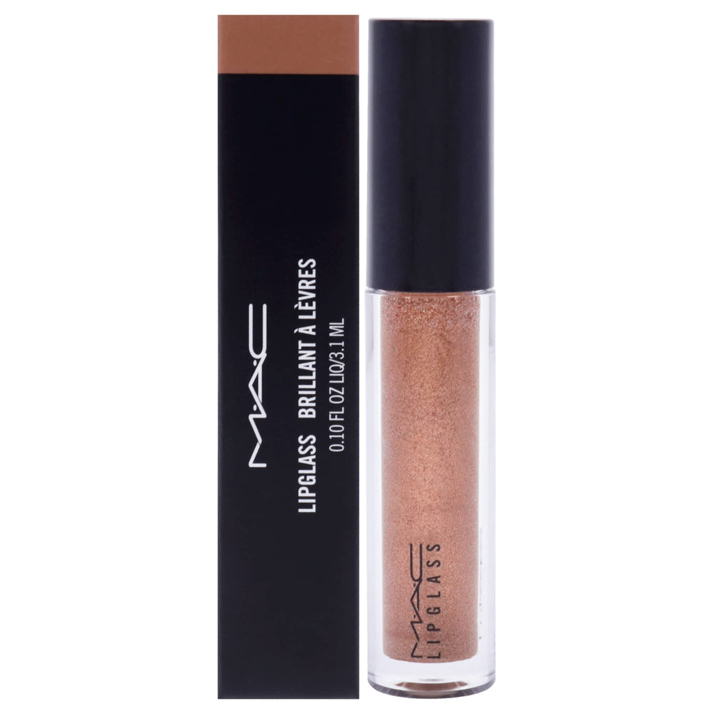 MAC Lipglass front packaging showing shade and glossy finish benefit