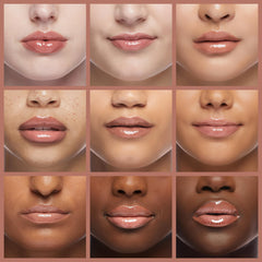 MAC Lipglass worn on lips in lifestyle shot enhances shine and depth