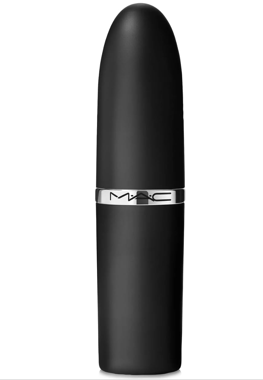 MAC Macximal Honeylove styled on dressed-up model demonstrating wearable rose shade