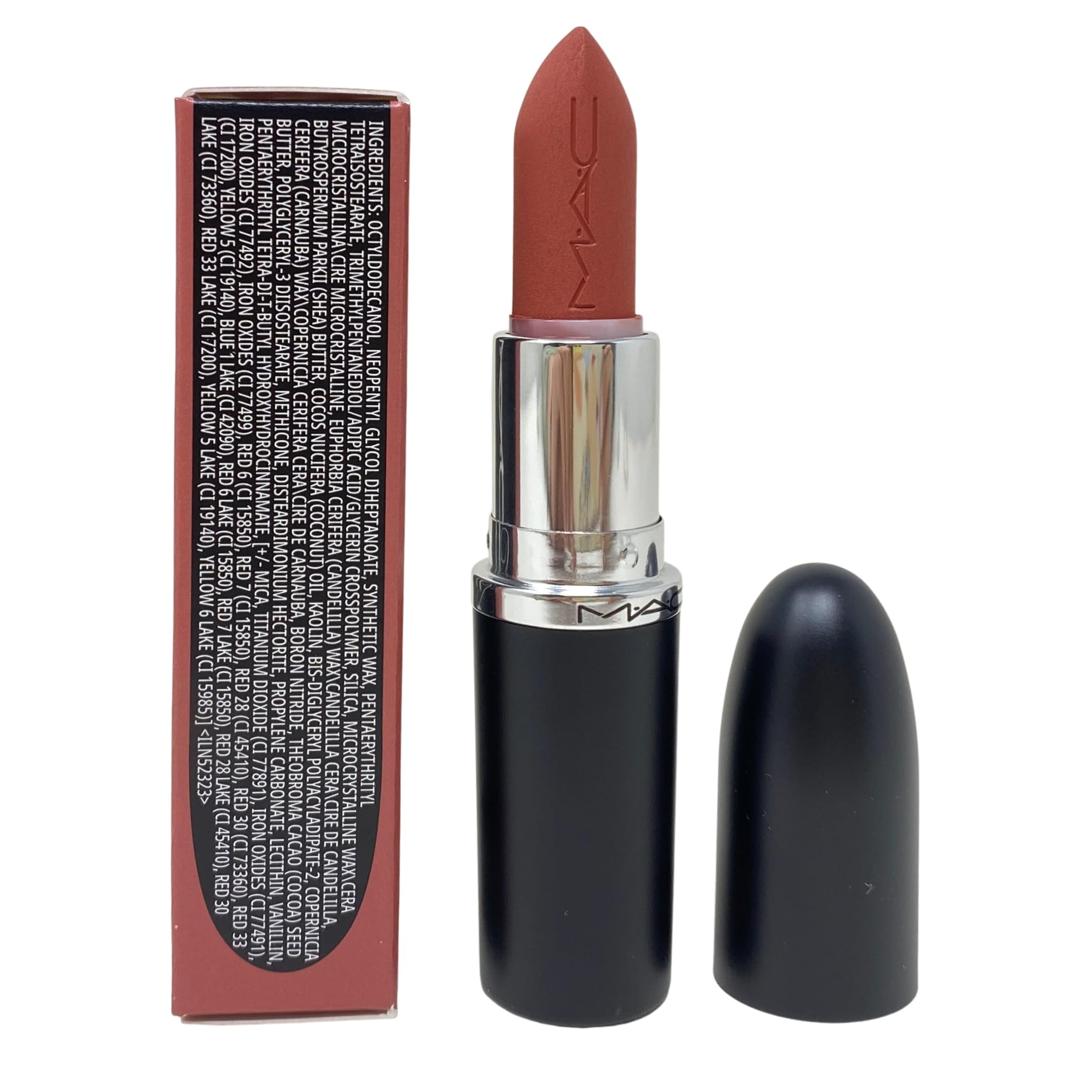 MAC M.A.Cximal Matte Lipstick worn on lips in lifestyle scene showing natural, comfortable matte finish