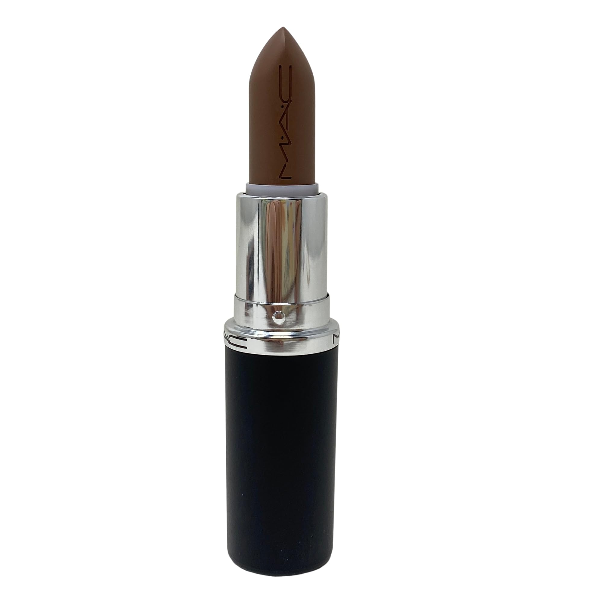 MAC lipstick bullet and label close-up highlighting shade name and formula information
