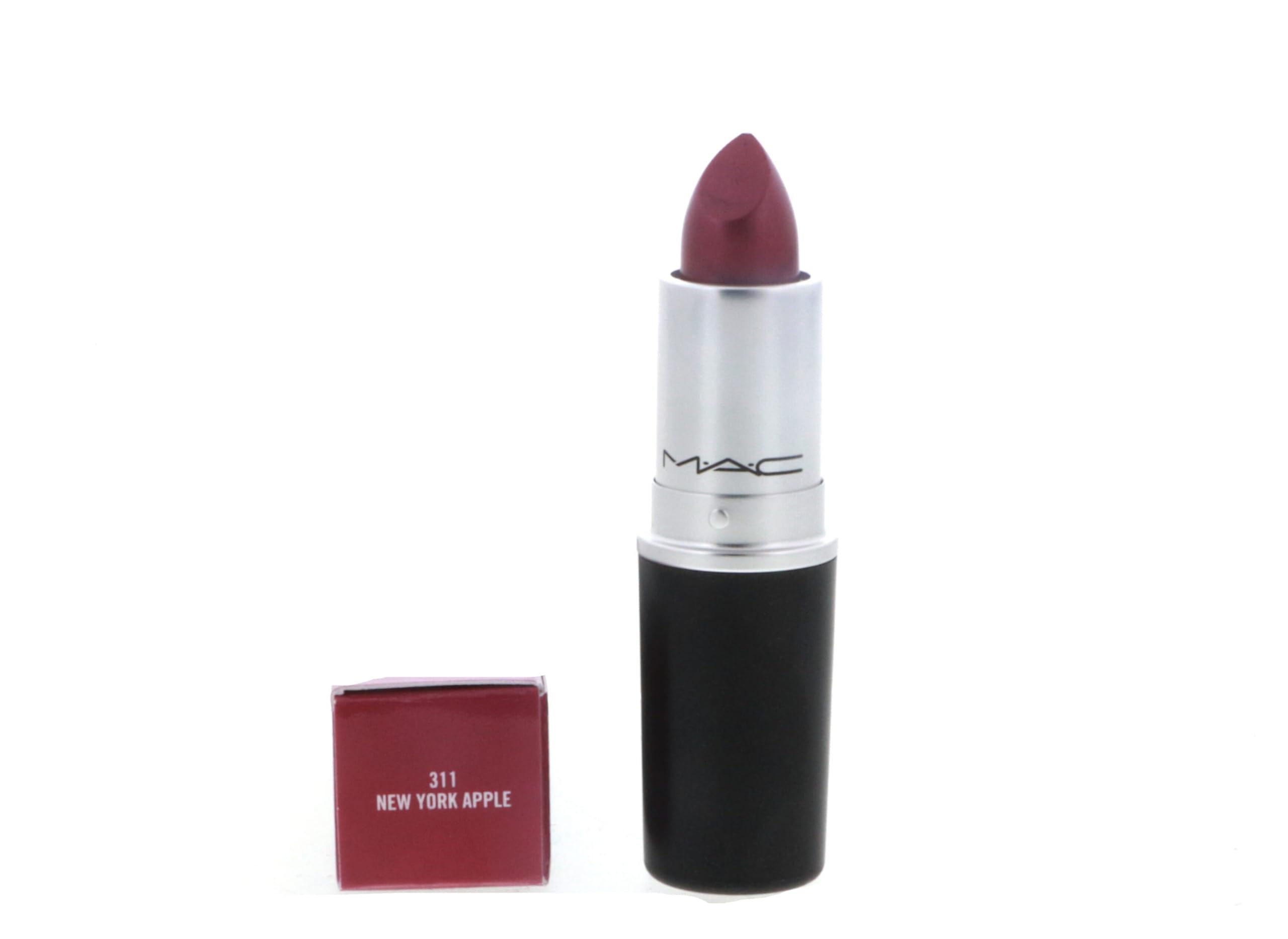 MAC lipstick bullet close-up highlighting smooth pearlescent surface and precise tip