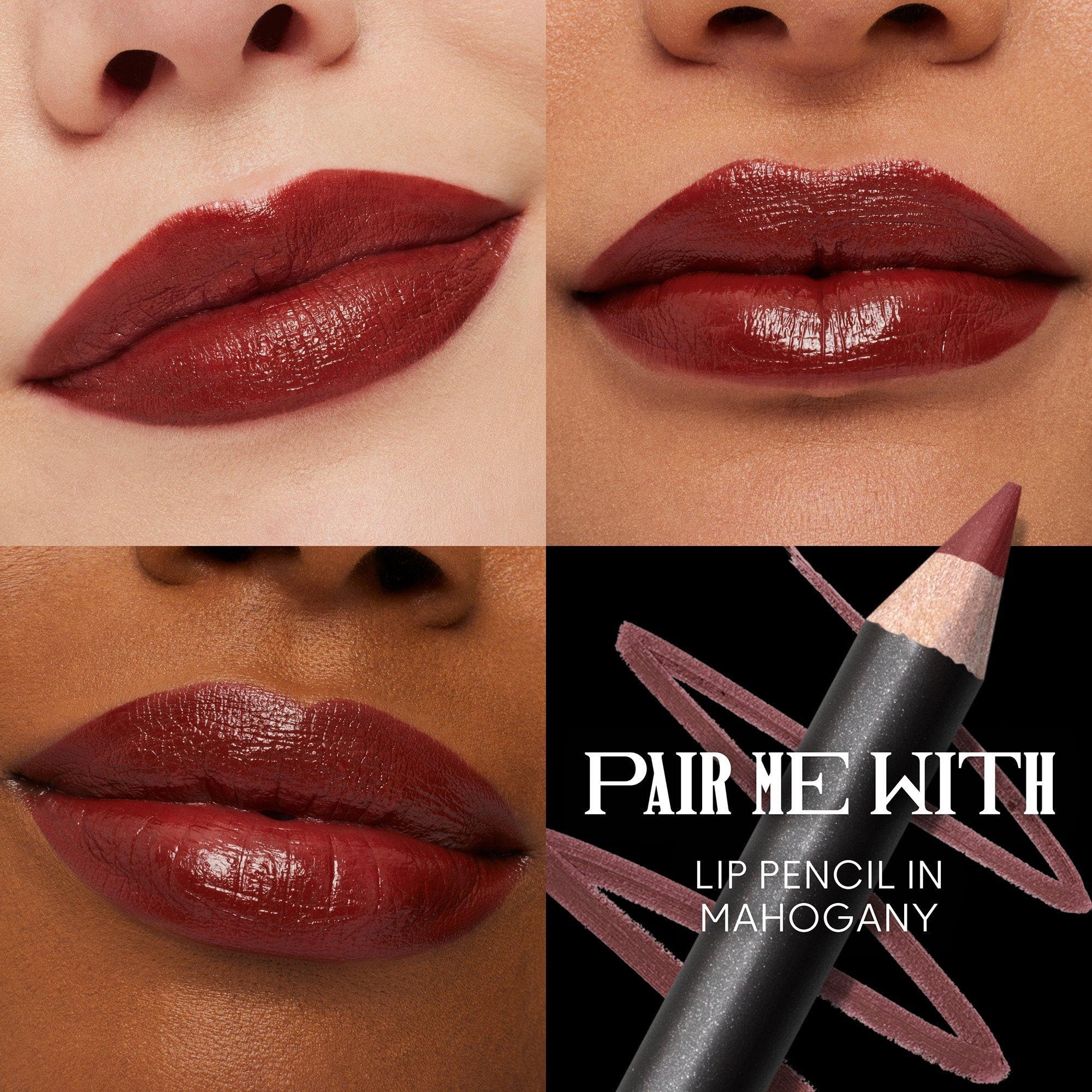 MAC Paramount swatch on forearm displaying true reddish-brown color payoff and blendability