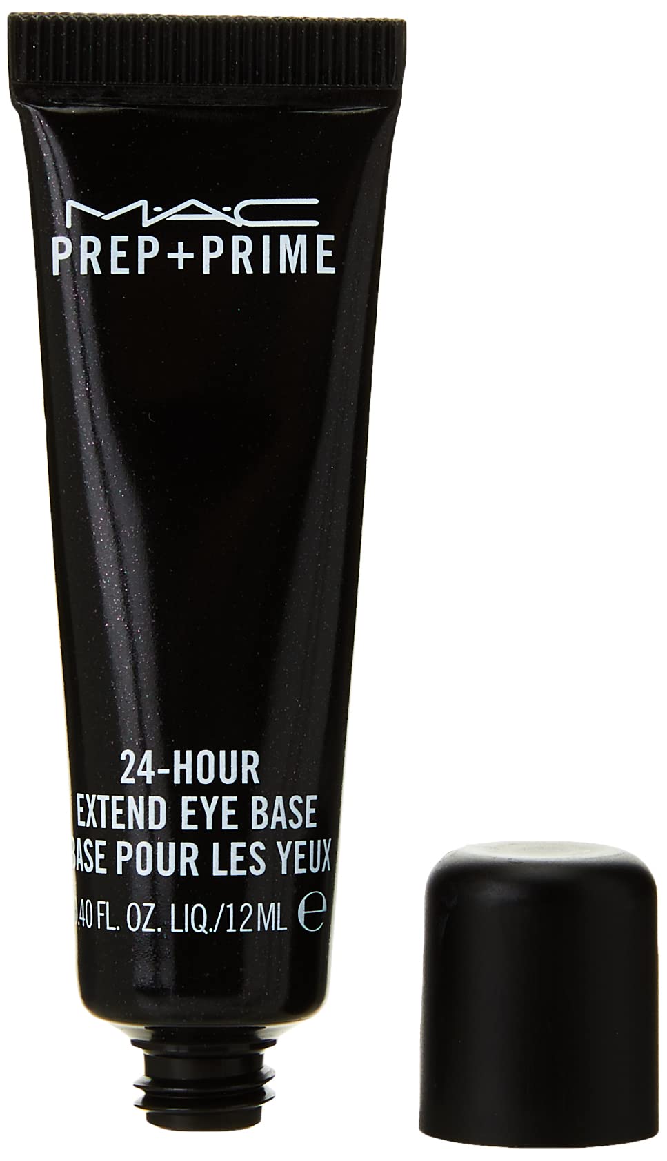 MAC primer applied to eyelid with brush demonstrating crease-free adhesion benefit