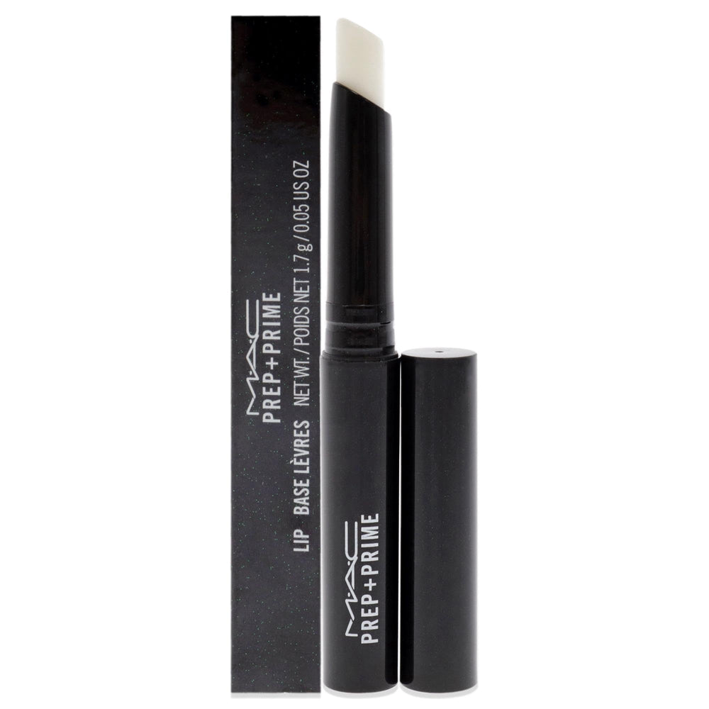 MAC prep + prime lip front tube showing compact primer for smoother lipstick