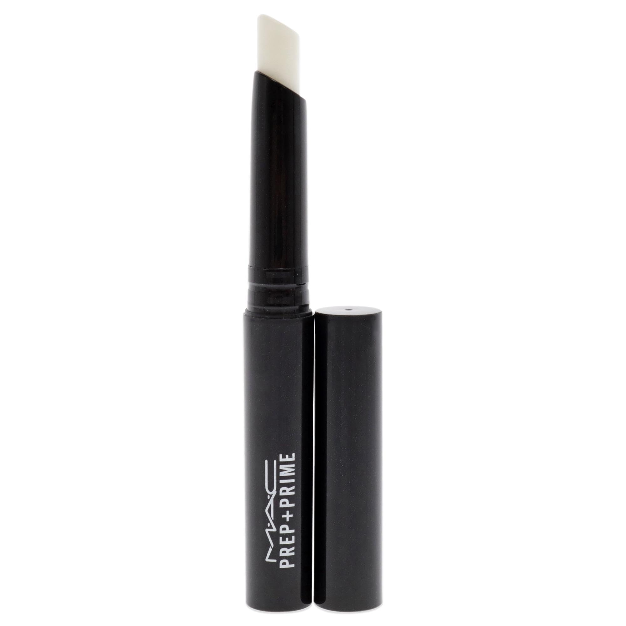 MAC prep + prime lip on model lips before and after showing improved smoothness