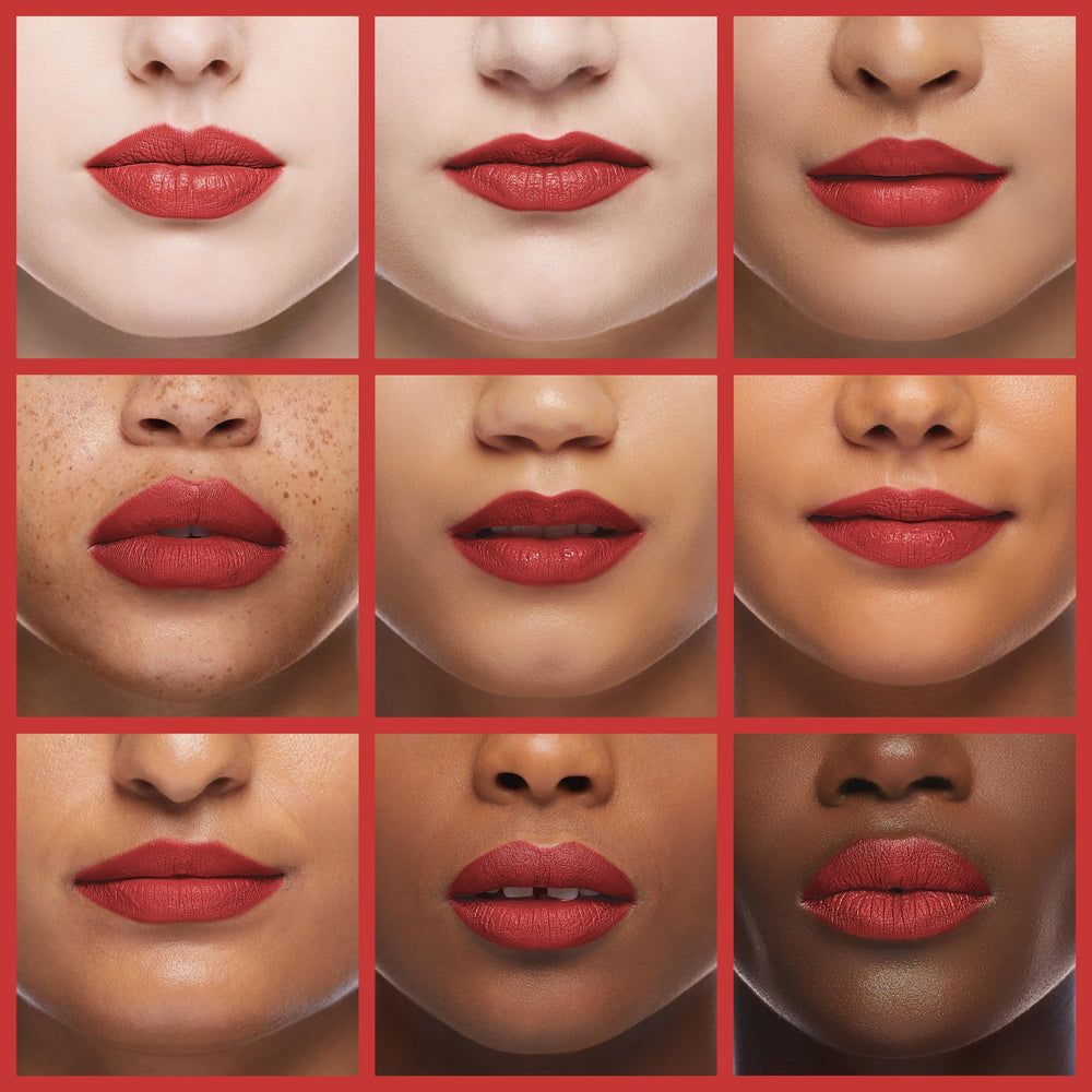MAC lip pencil Ruby Woo tip closeup highlighting creamy texture for precise lining benefit