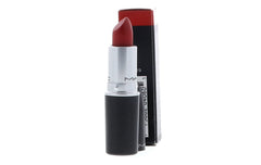 MAC Ruby Woo tube close-up focusing on embossed logo and precise bullet shape for control