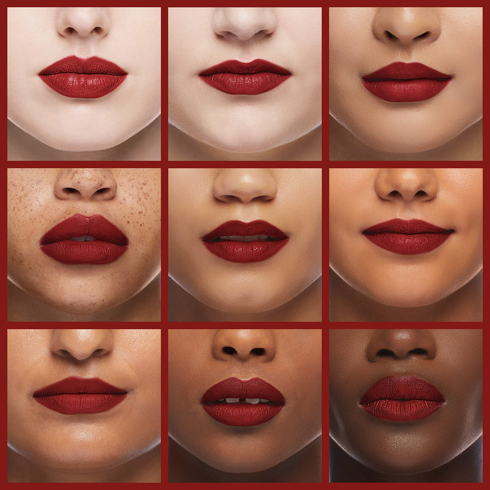 MAC Russian Red close-up texture showing smooth matte finish