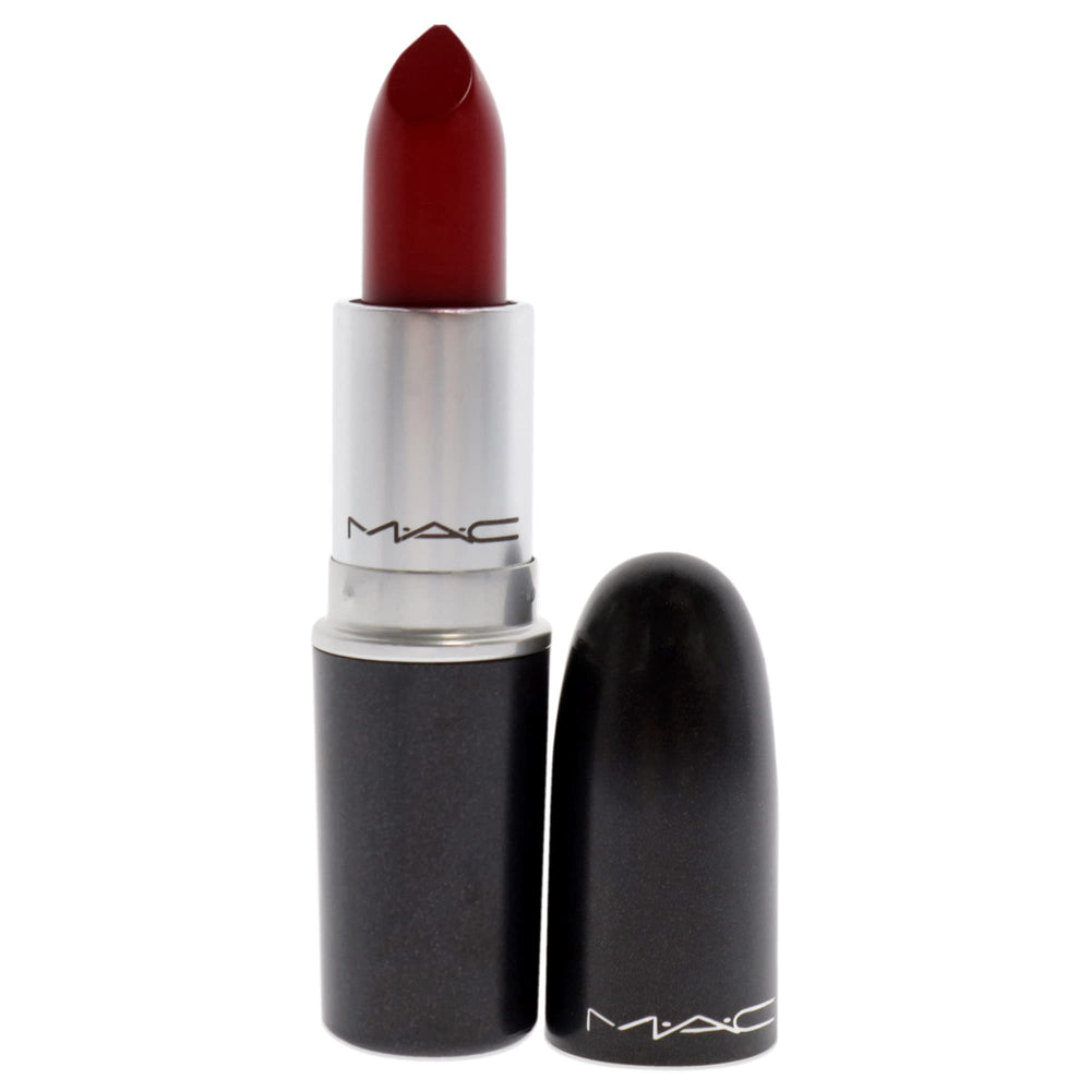 MAC Russian Red open bullet displayed to show creamy matte tip