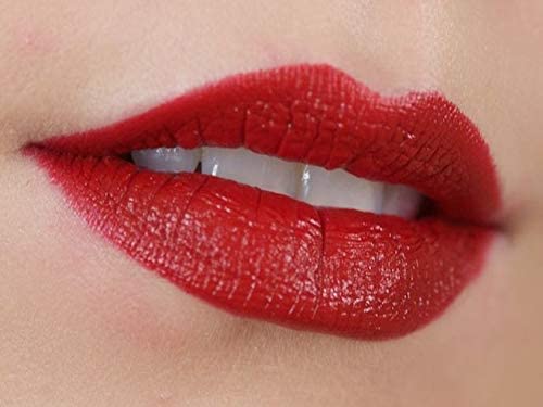 MAC Russian Red packaging label close-up showing shade name and details
