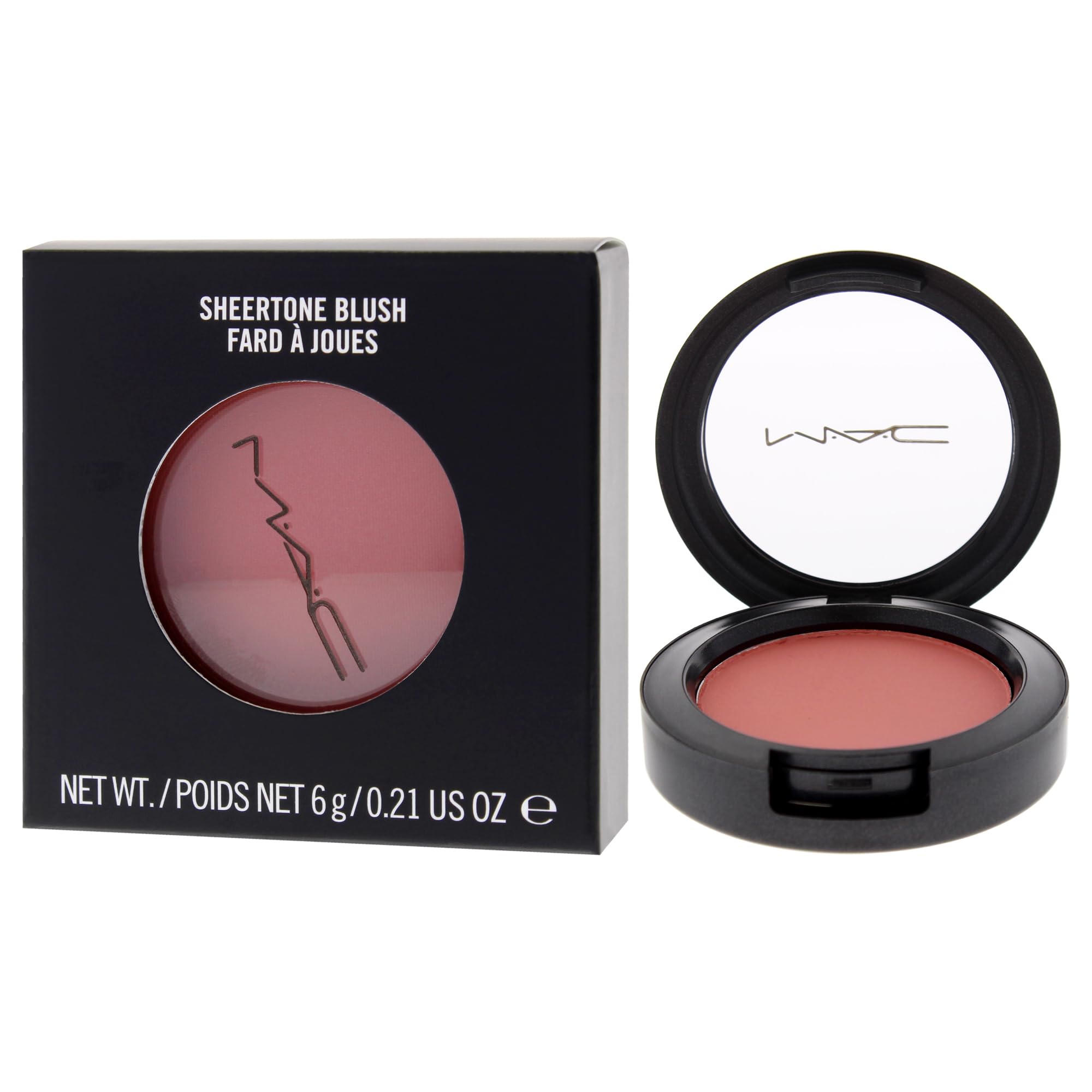 MAC Sheertone Blush applied with brush showing even application and natural look