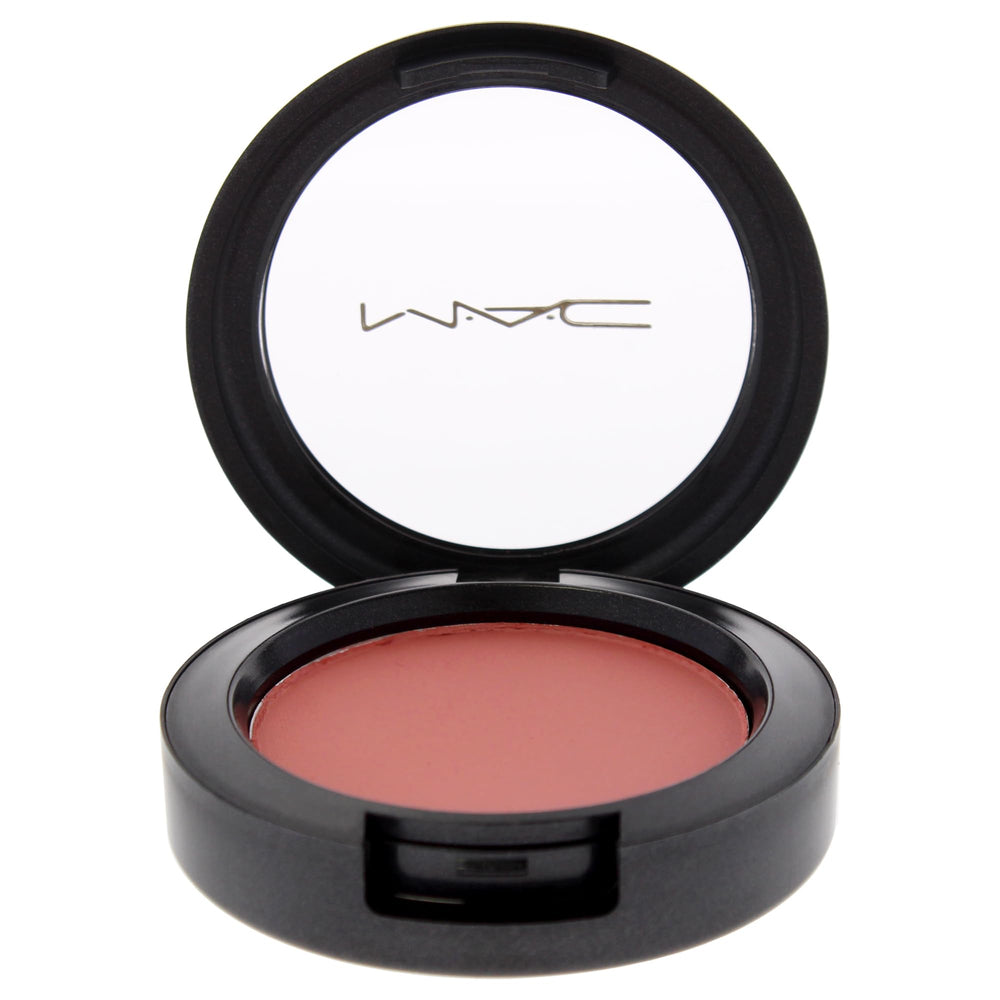 MAC Sheertone Blush pan close-up highlighting ultra-fine pressed powder texture