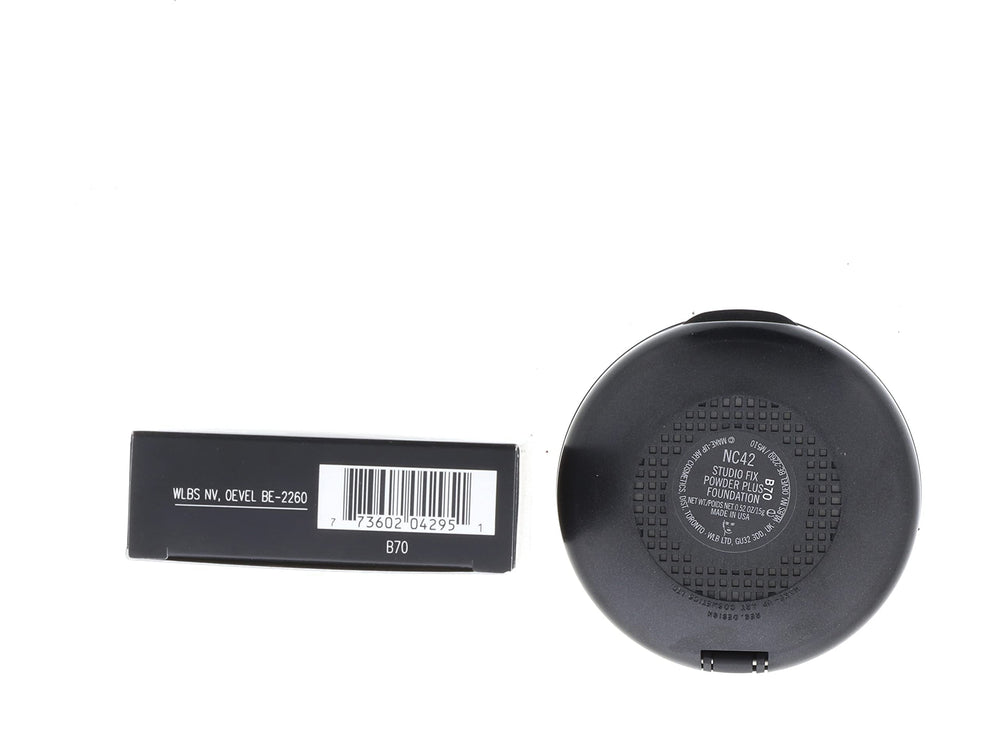 MAC Studio Fix packaging label close-up showing shade NC42 for correct selection