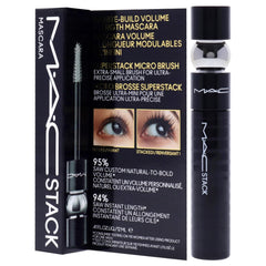 MAC Superstack applied on model lashes showing length and layered volume