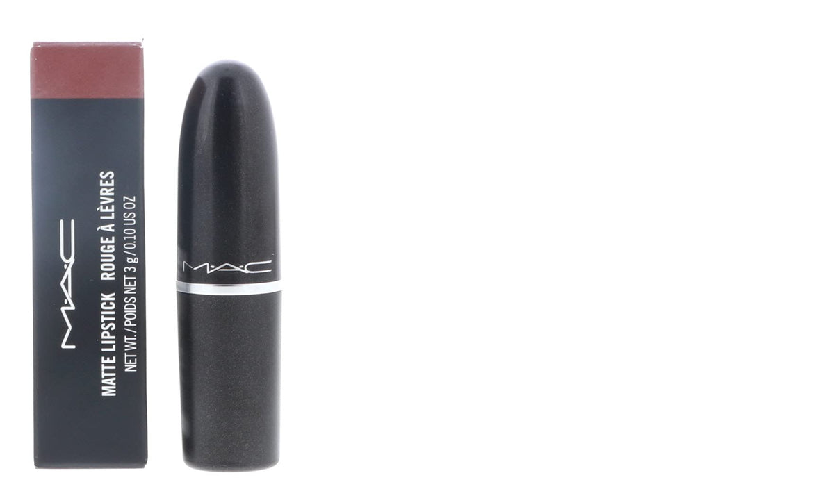 MAC front packaging showing taupe shade and compact 3g size for travel