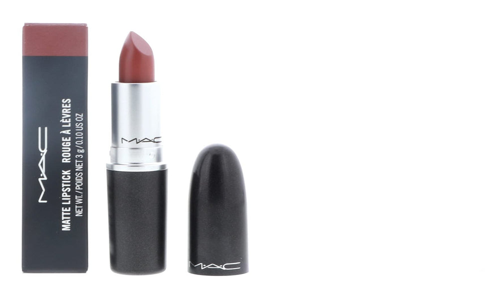 MAC lipstick applied on lips demonstrating precise matte finish and definition