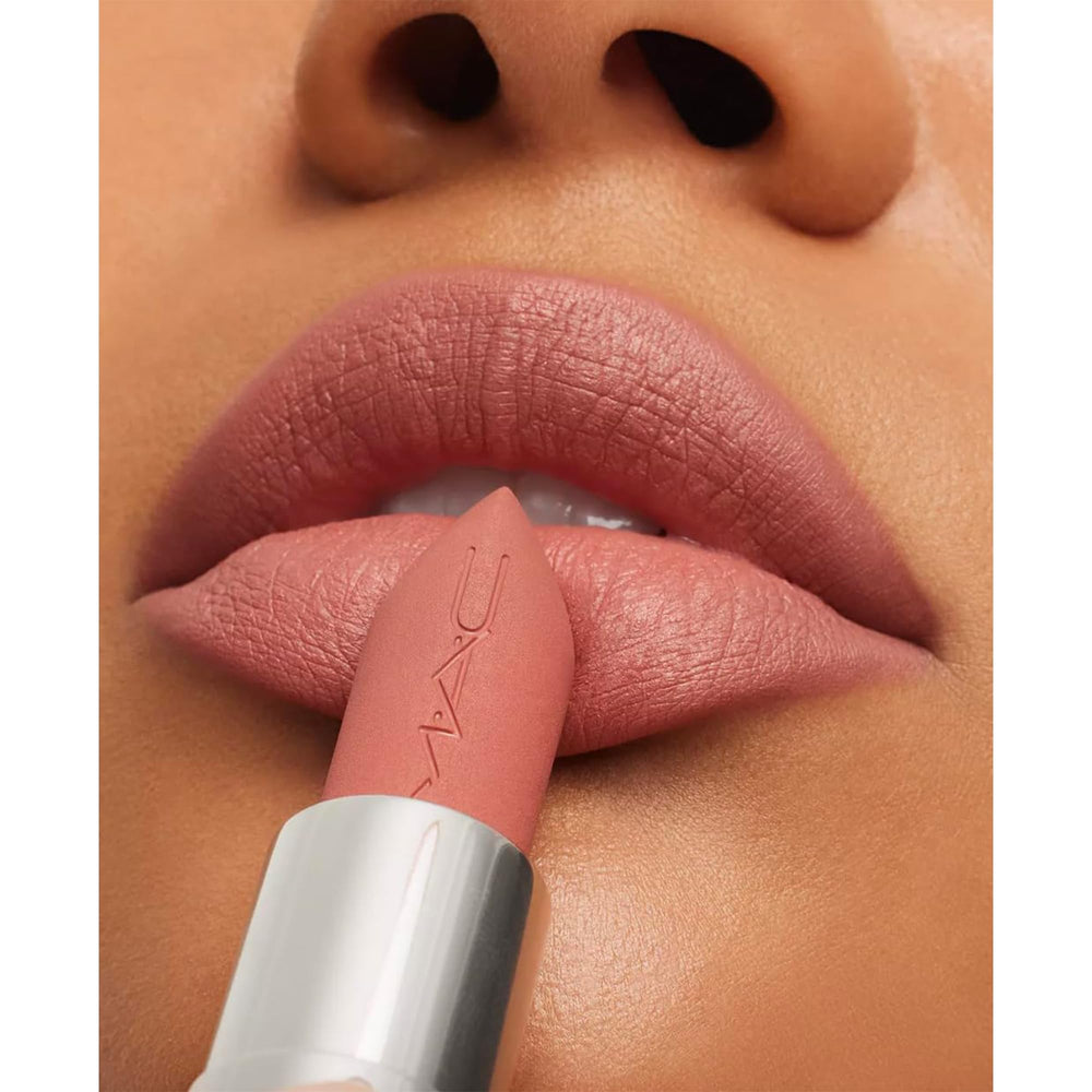MAC Velvet Teddy open angled shot showing elegant tube design