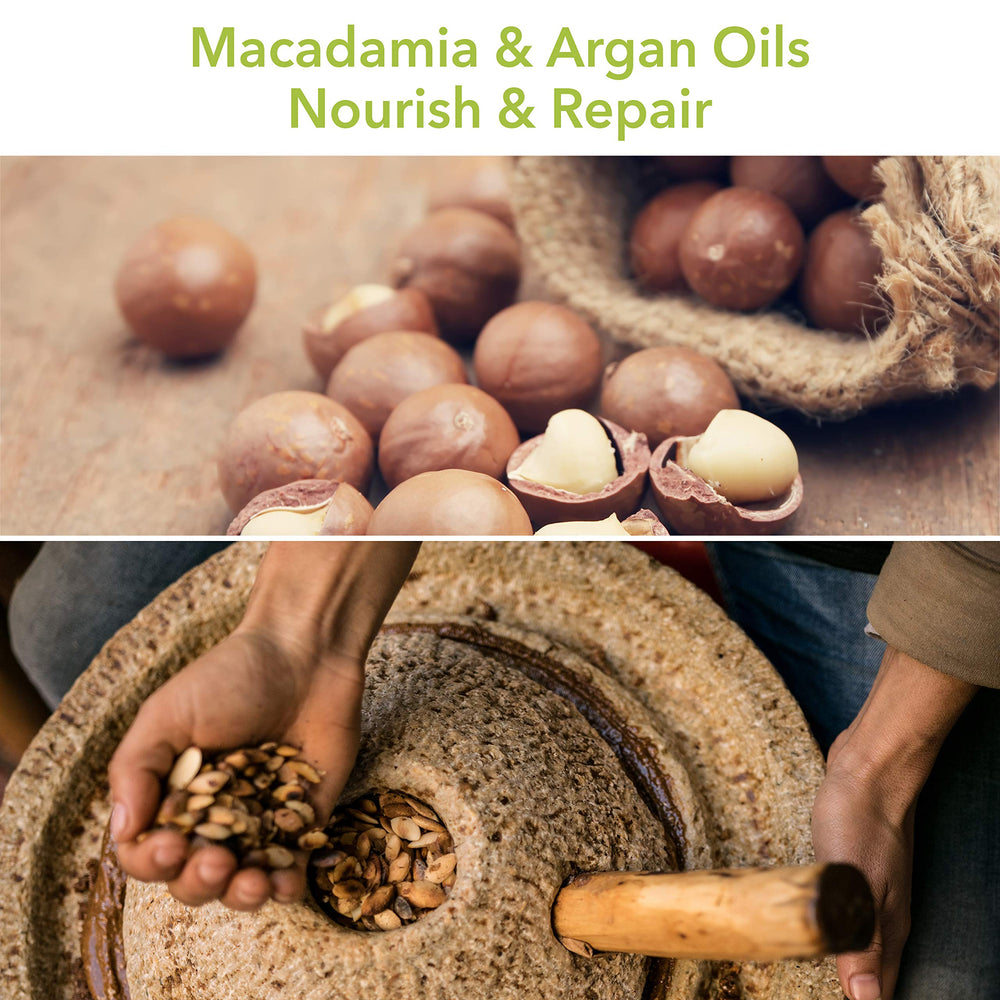 Macadamia Natural Oil texture drops on hand highlighting quick absorption