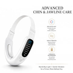 Machoo side profile on model demonstrating jawline placement and hands-free ease