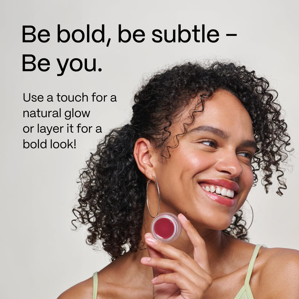 Mad Hippie applying plum tint to cheek for natural flush and hydrating comfort