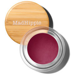 Mad Hippie plum front jar showing compact travel-size and rich color benefits