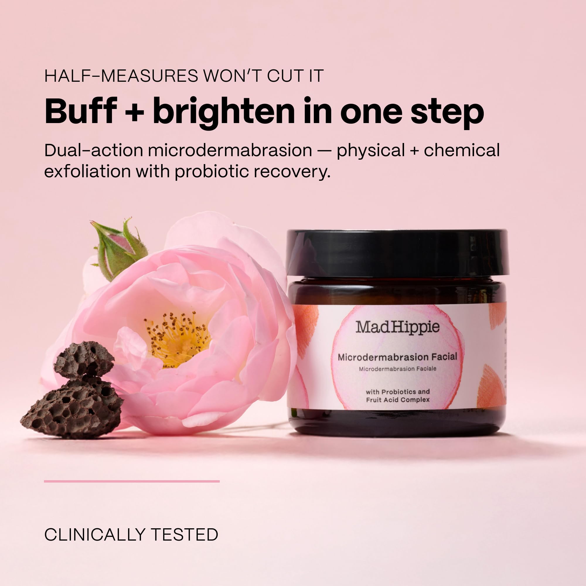 Mad Hippie close-up texture highlighting creamy scrub and gentle grit