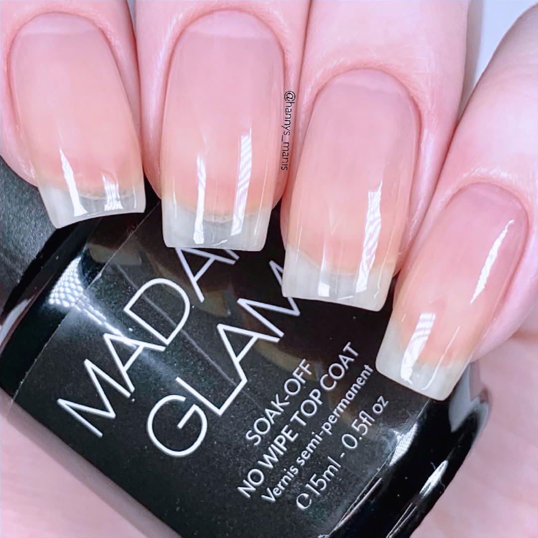Madam Glam bottle label detail highlighting product name and clear finish