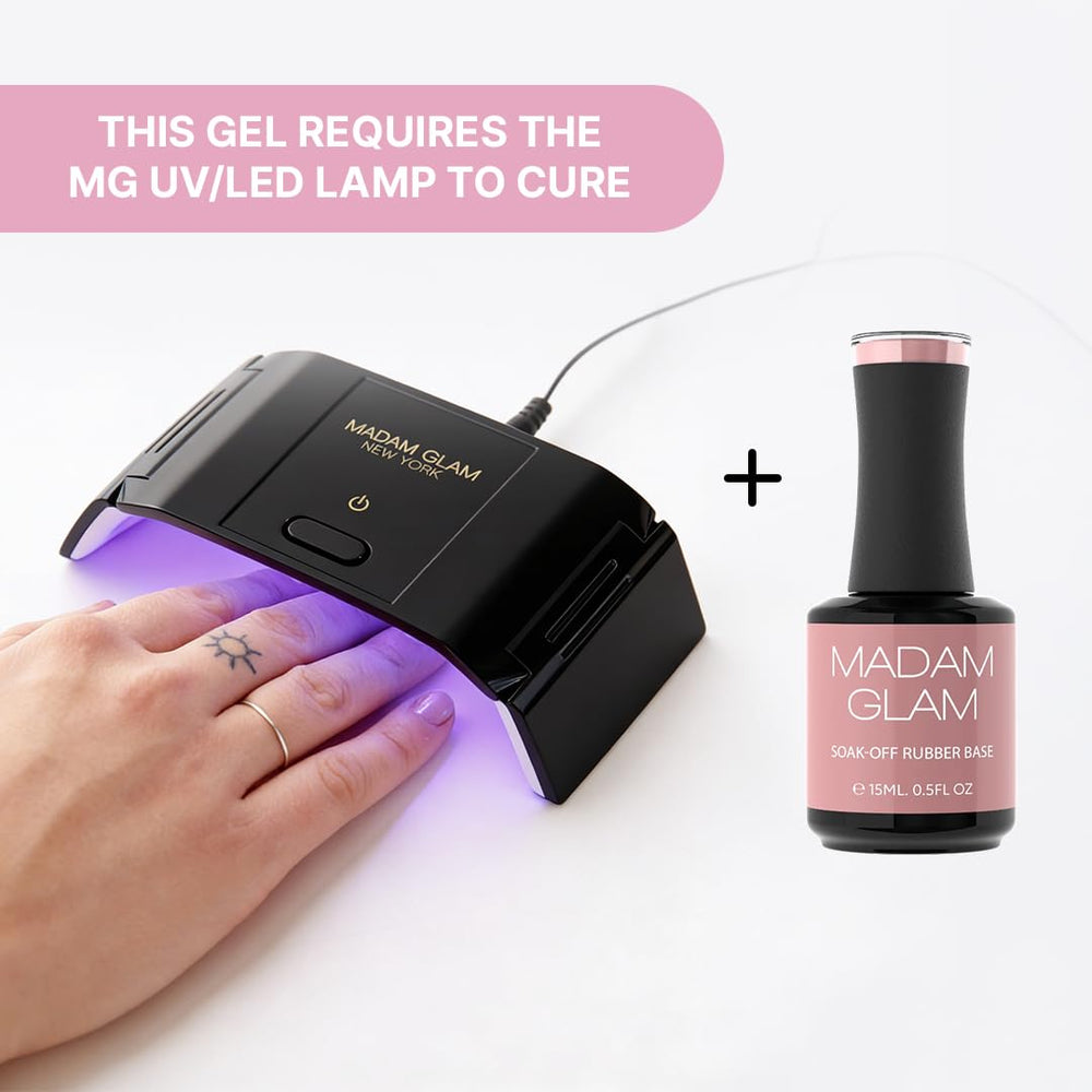 Madam Glam bottle beside ruler to show 15 ml size and repeat-use value