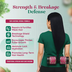 Madani Naturals applying grease to scalp to moisturize and reduce breakage