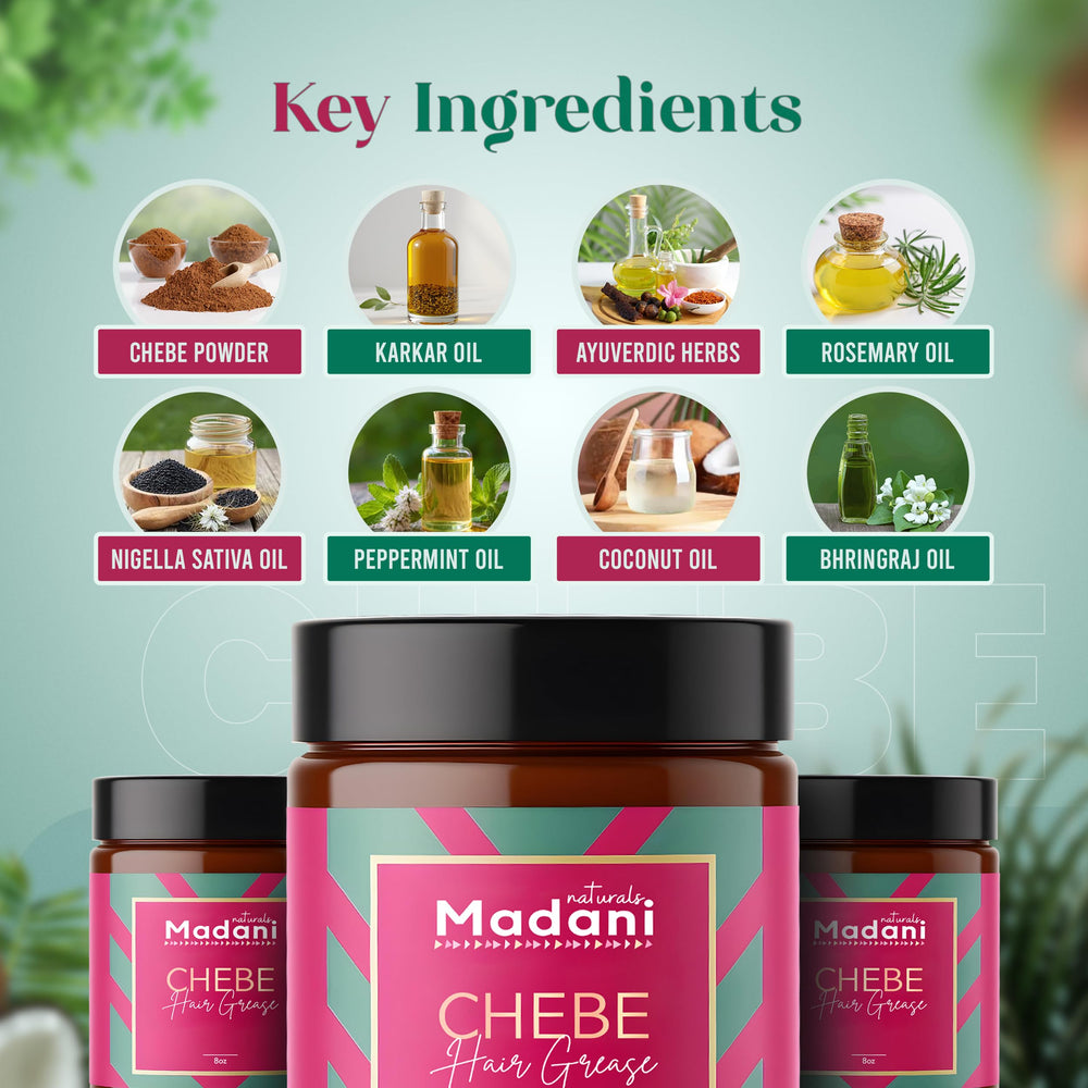 Madani Naturals close-up of creamy Chebe grease texture for easy absorption
