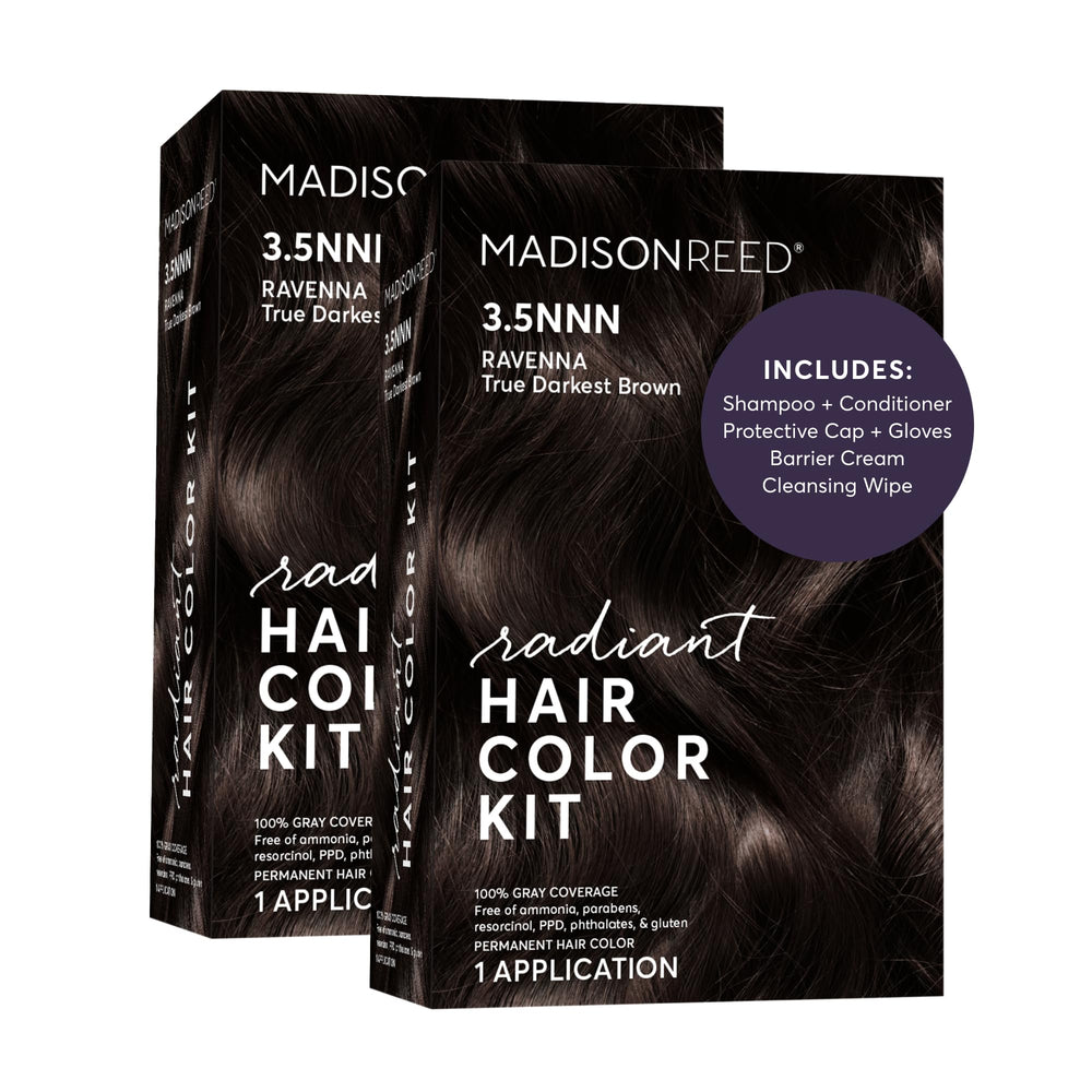 Madison Reed front packaging of 3.5NNN two-pack showing product benefits and shade