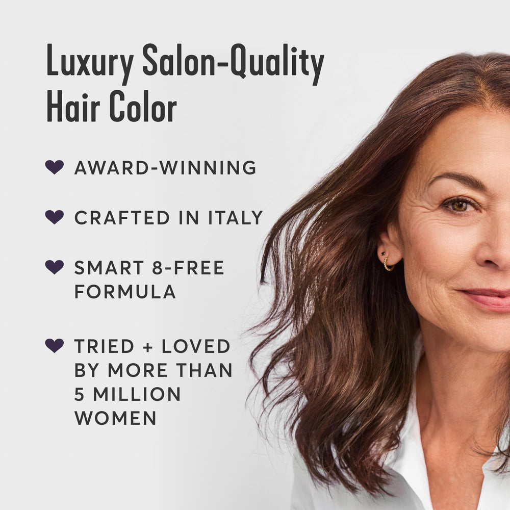 Before and after roots coverage with Madison Reed showing natural blend