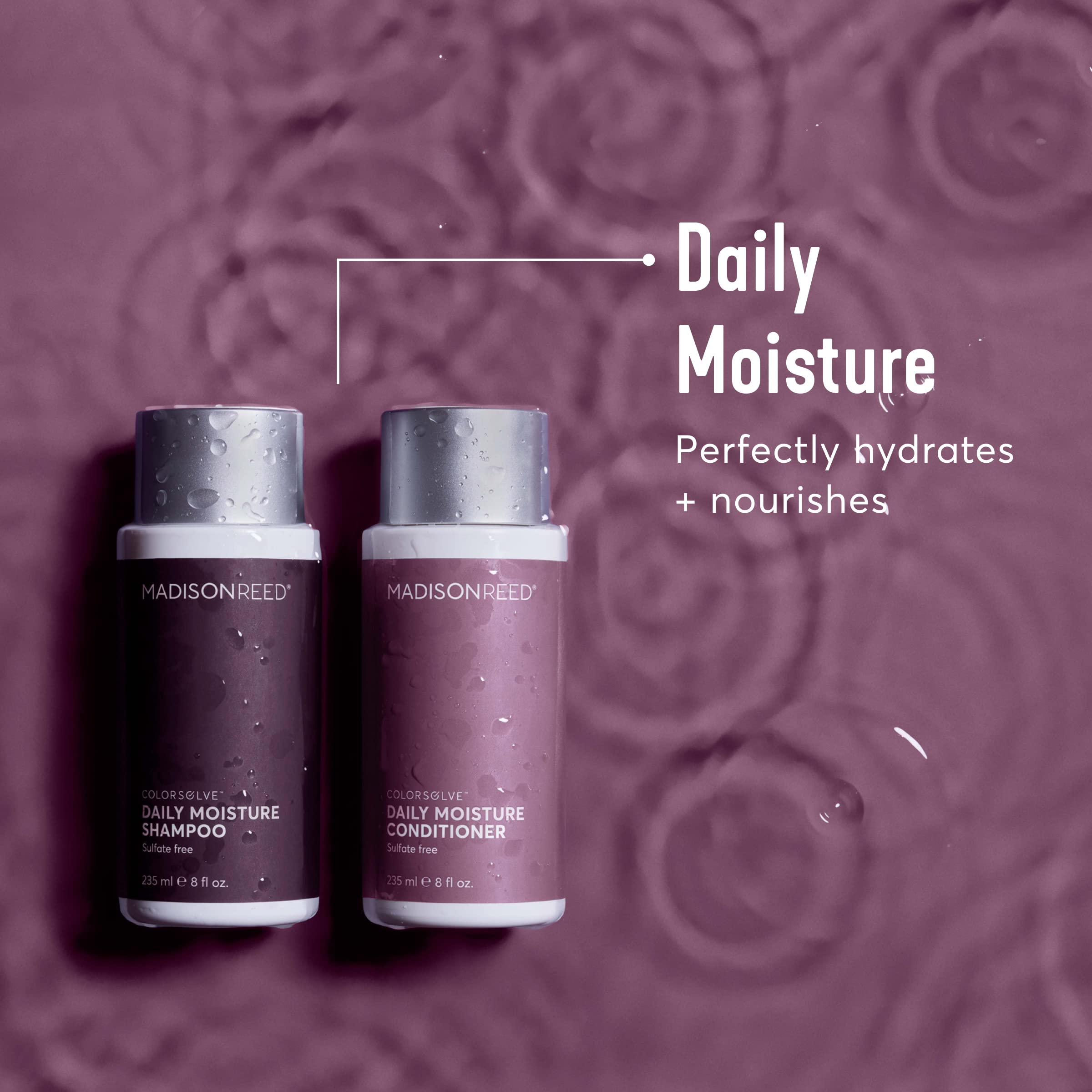 Madison Reed conditioner bottle on bathroom shelf suggesting daily routine convenience