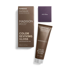 Madison Reed gloss being applied to brunette hair for instant tone correction