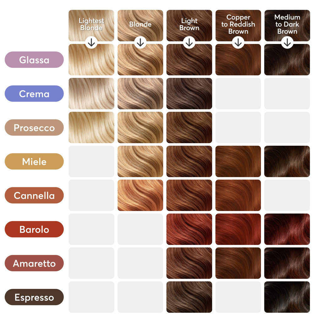 Madison Reed color swatches showing Espresso tonal range for shade matching