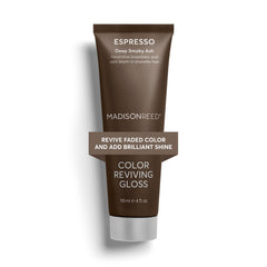 Madison Reed tube front view shows Espresso gloss and easy application benefit