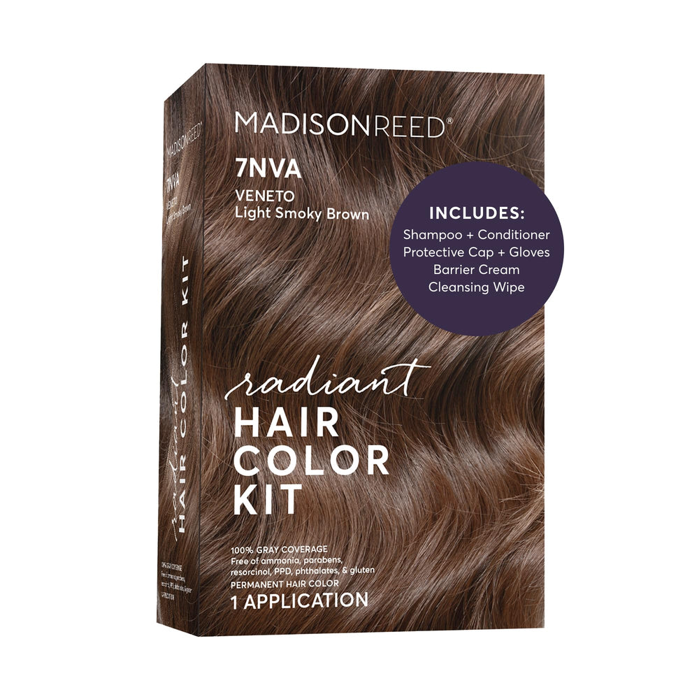Madison Reed front packaging showing shade 7NVA and benefits