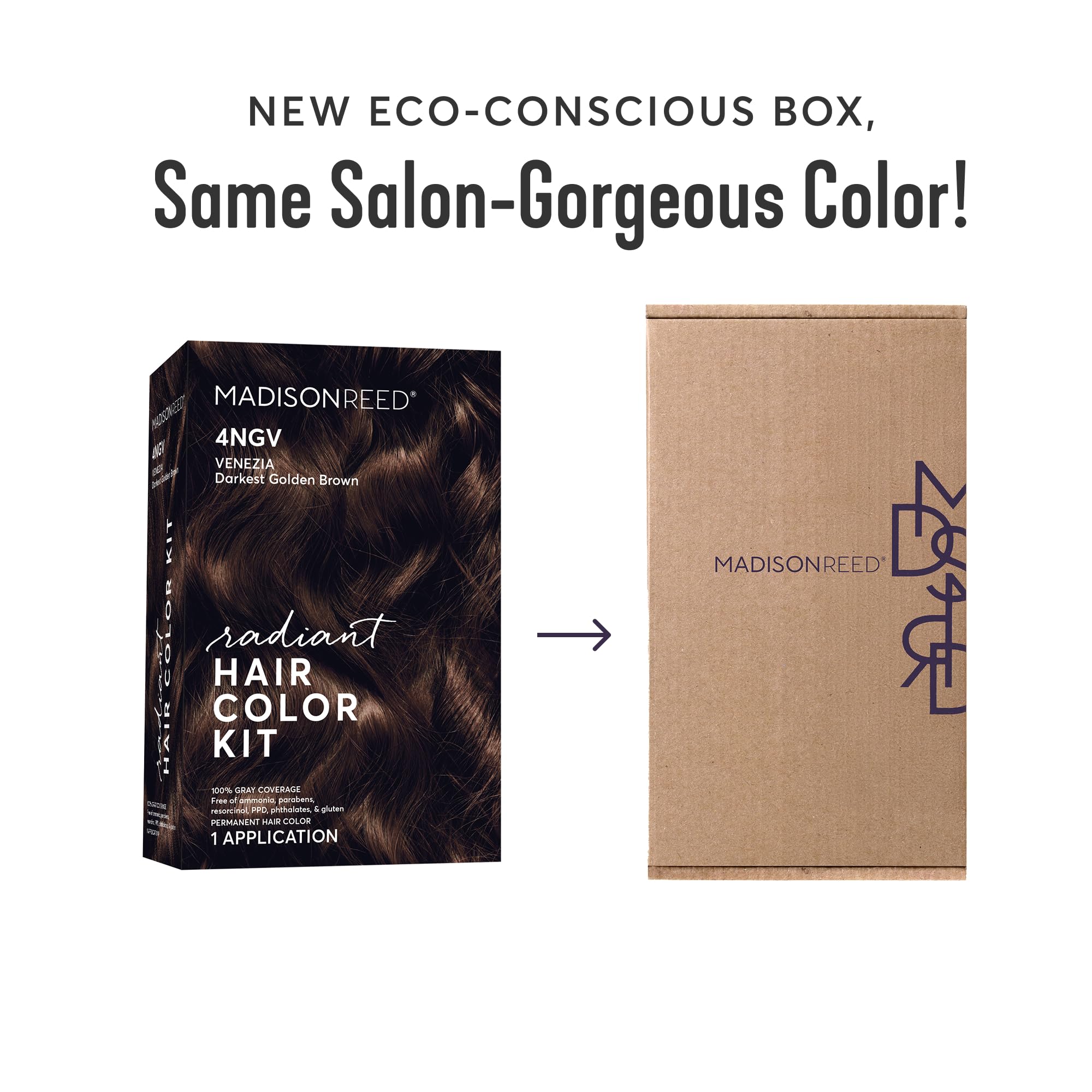 Madison Reed hair shine after coloring demonstrating conditioned, glossy finish