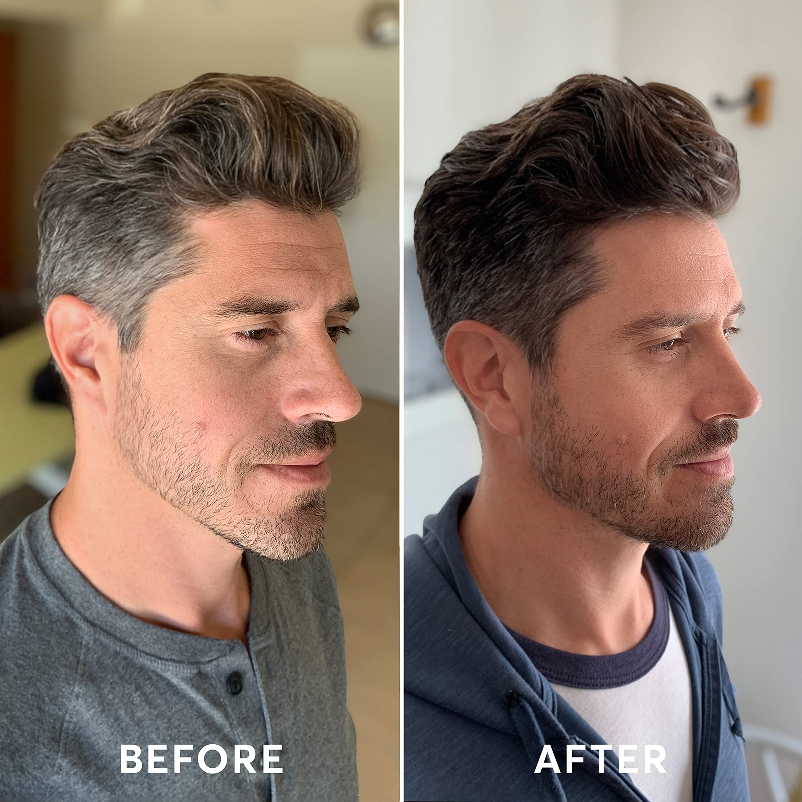 Madison Reed after rinse hair result showing natural-looking medium brown