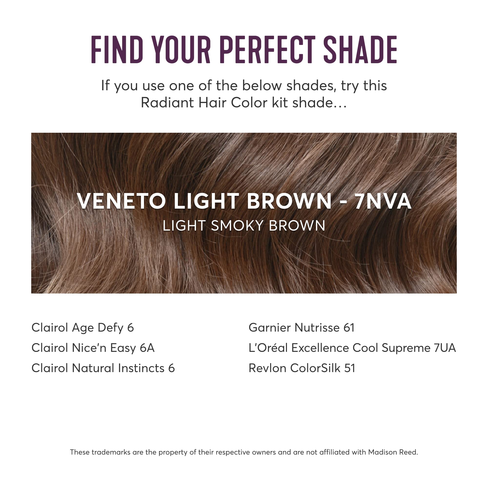 Madison Reed on-model result in light cool brown showing natural shine
