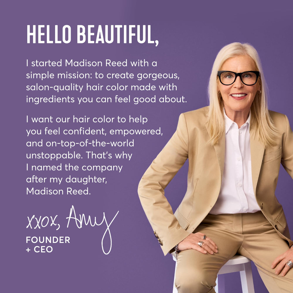 Madison Reed before and after roots showing seamless gray coverage improvement