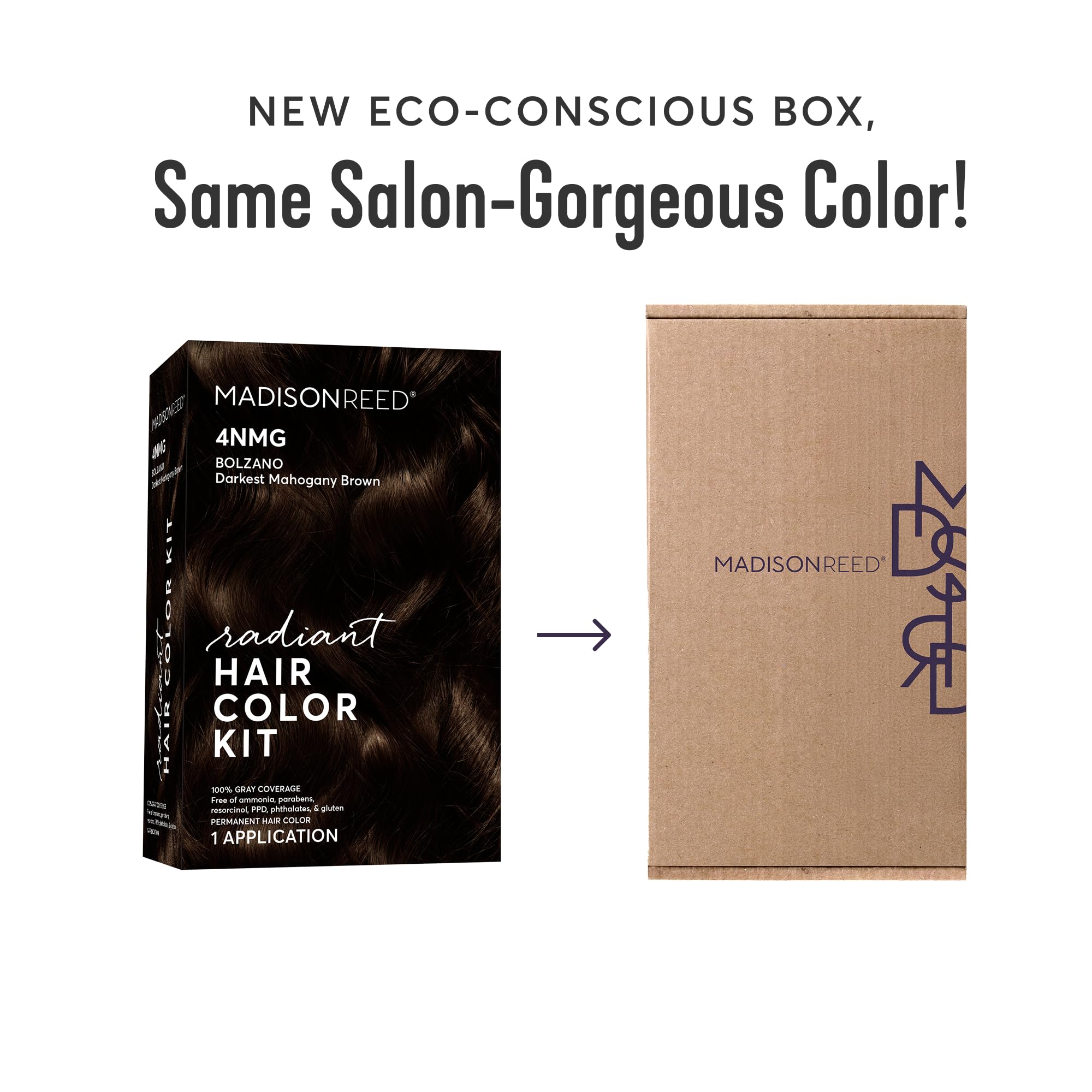 Madison Reed hair strand close-up highlighting salon-like shine