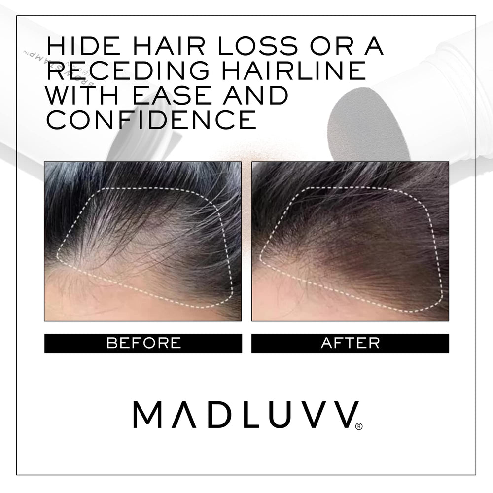 MADLUVV refill next to hand for size comparison showing travel-friendly compactness