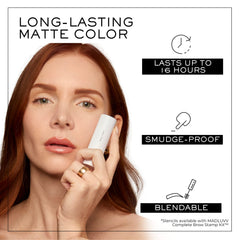 MADLUVV pomade texture on applicator illustrating matte, buildable coverage