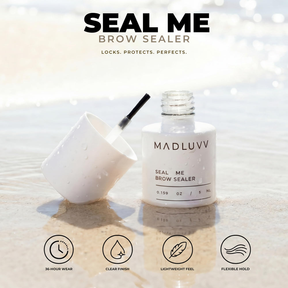 MADLUVV Seal Me applicator close-up delivering precise, even brow sealing
